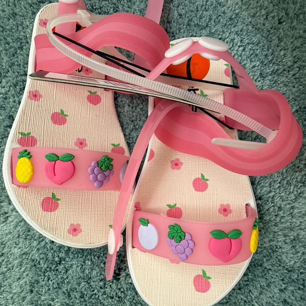 bebe Pink Kids Sandals with Fruit Details